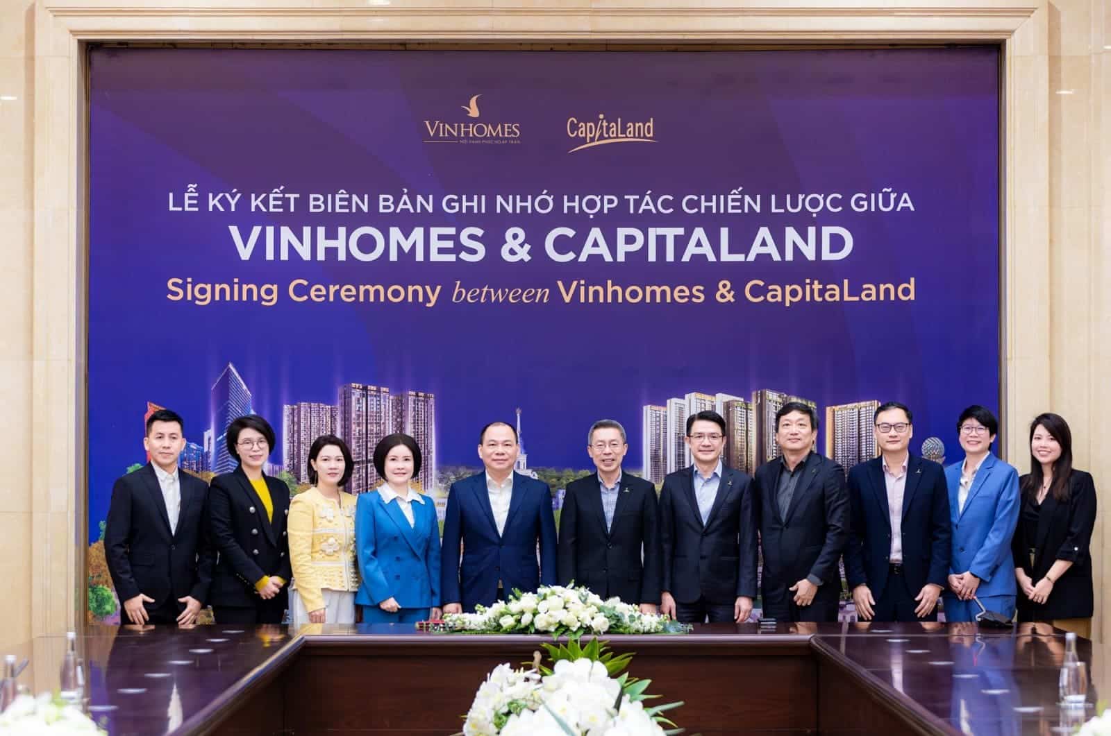 Lễ ký kết hợp tác chiến lược giữa Vinhomes và CapitaLand phát triển dự án The Fullton CapitaLand.