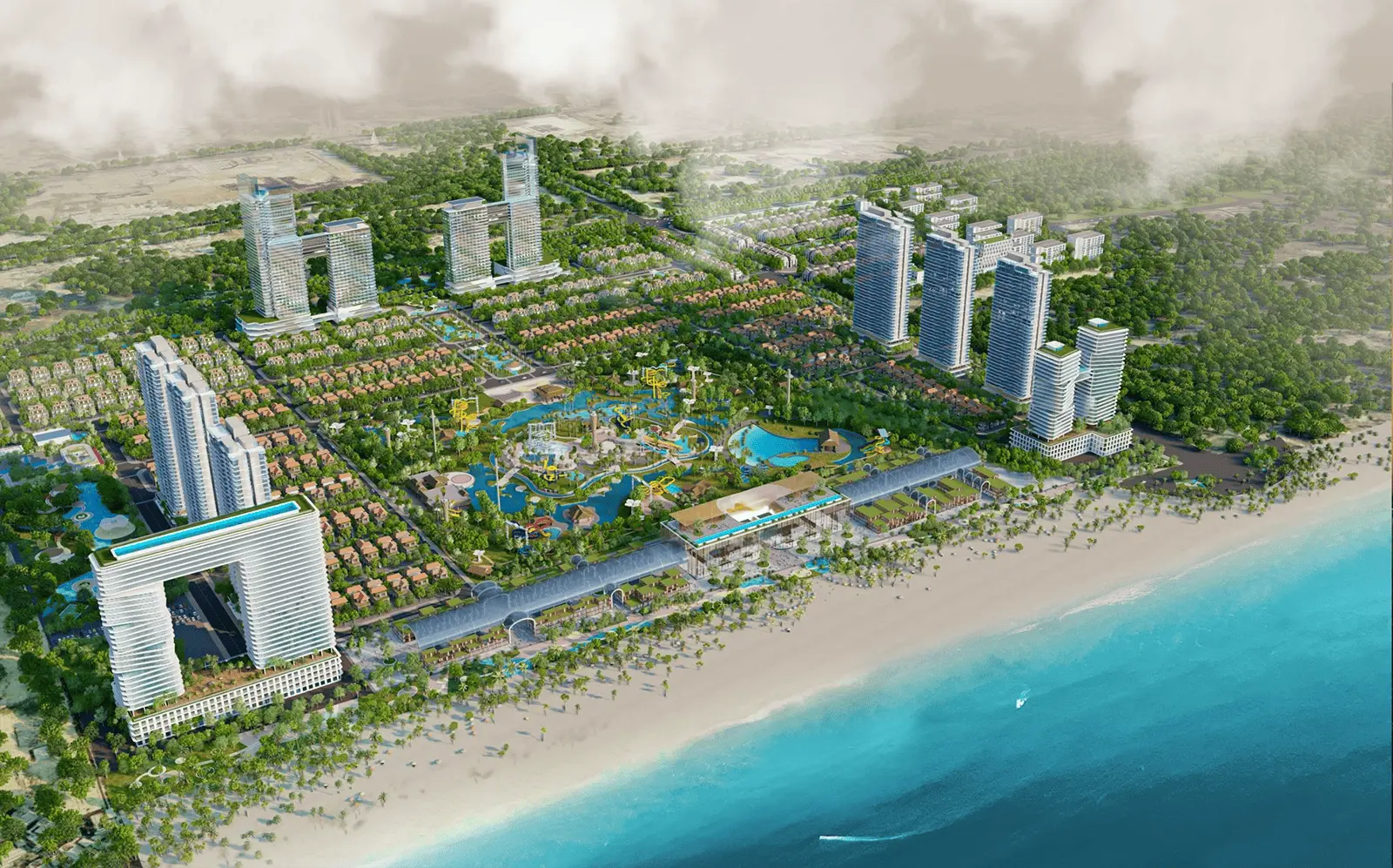 Phối cảnh dự án Sun Group Vũng Tàu, khu đô thị biển đẳng cấp với tổng mức đầu tư 35.000 tỷ đồng.