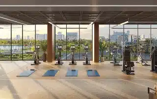 Phòng gym sang trọng bên trong The Matrix One Premium, đem lại trải nghiệm tập luyện đẳng cấp và tiện nghi.