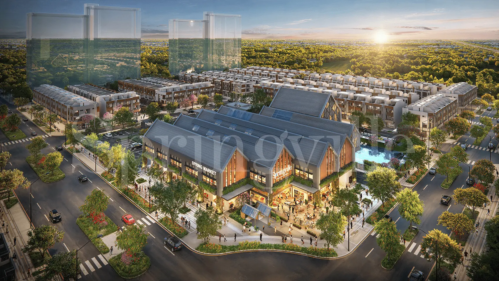 Spring Ville: Khu đô thị sôi động, giao thoa giữa tiện nghi quốc tế và văn hóa bản địa tại Nhơn Trạch.