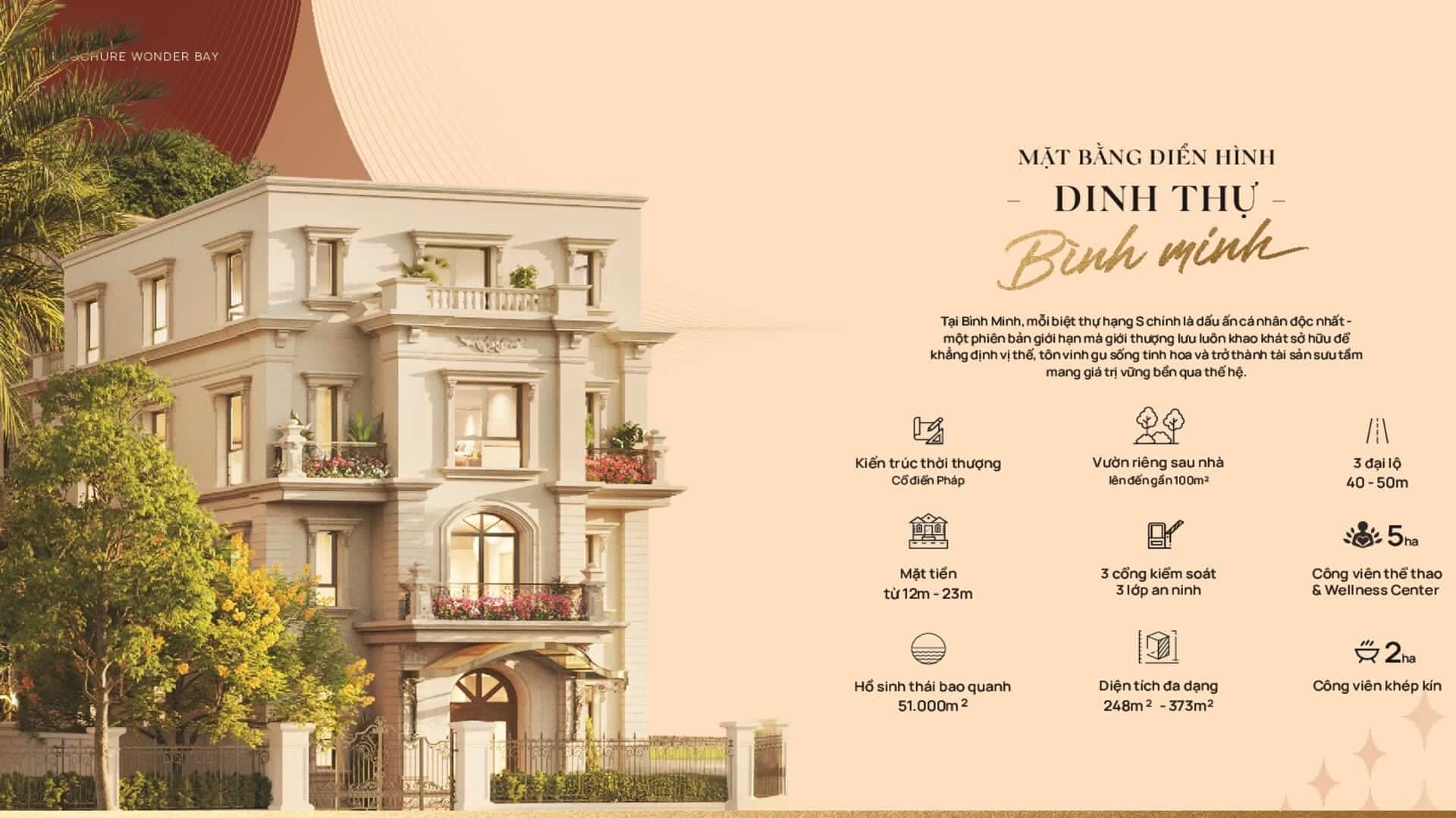 Mẫu dinh thự Vinhomes Wonder City sở hữu kiến trúc thượng lưu sang trọng, sân vườn rộng rãi, khẳng định vị thế chủ nhân và mang lại trải nghiệm sống riêng tư, đẳng cấp giữa thiên nhiên xanh mát. Dinh ngự độc bản sở hữu kiến trúc nguy nga, khẳng định trọn vẹn vị thế tôn vương và gu thẩm mỹ đỉnh cao.