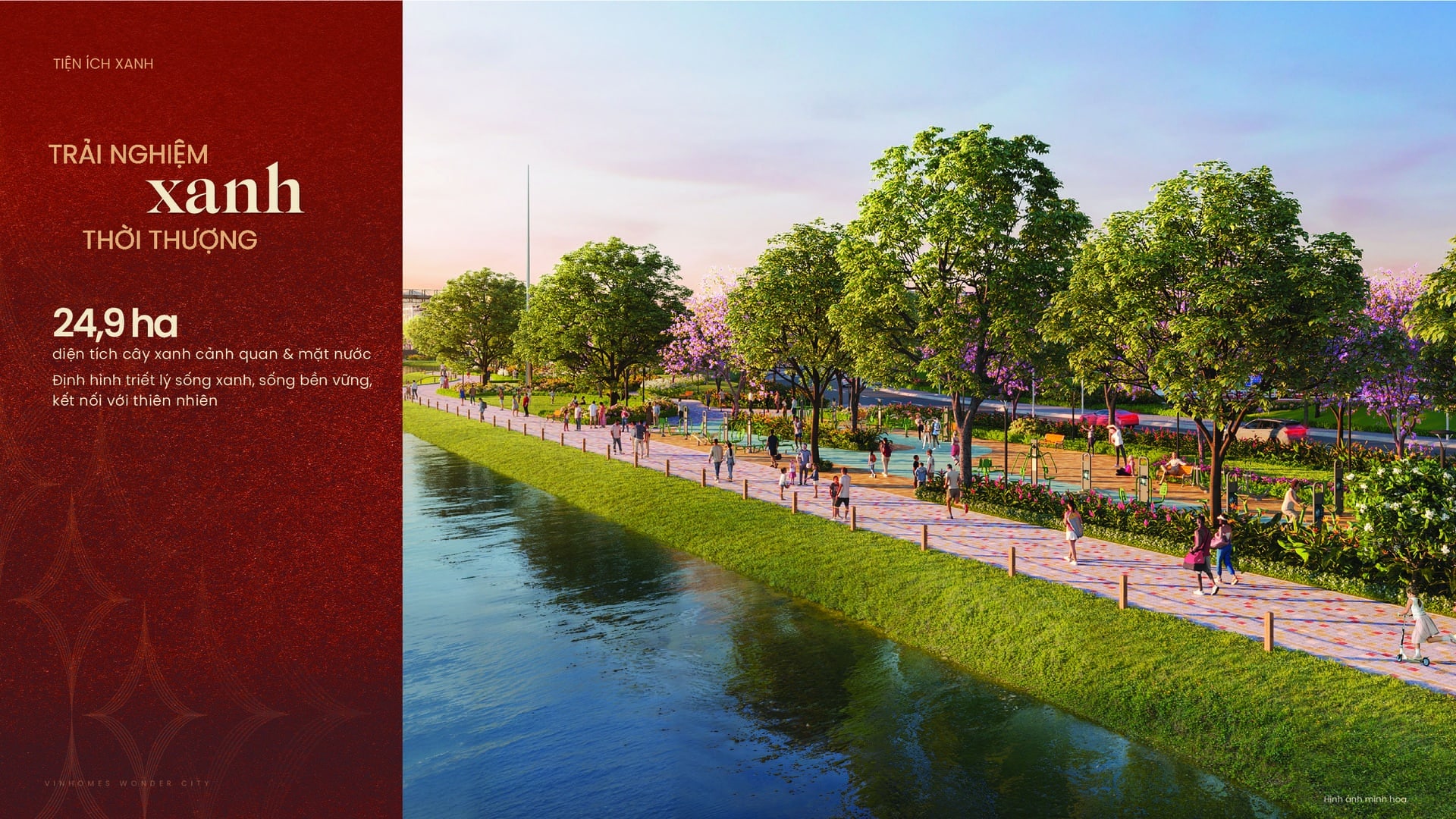 Công viên cây xanh rộng lớn kết hợp hồ điều hòa trung tâm tại Vinhomes Wonder City mang đến không gian sống trong lành, thư thái, kiến tạo môi trường nghỉ dưỡng sinh thái lý tưởng cho mọi gia đình cư dân. Công viên cây xanh rộng lớn kết hợp hồ điều hòa trung tâm tại Vinhomes Wonder City mang đến không gian sống trong lành, thư thái, kiến tạo môi trường nghỉ dưỡng sinh thái lý tưởng cho mọi gia đình cư dân.