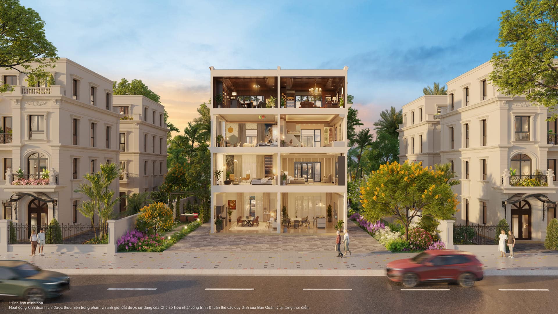 Mặt cắt thiết kế biệt thự song lập Vinhomes Wonder City bứt phá với cách bố trí công năng thông minh, từng khoảng không gian được chăm chút kỹ lưỡng nhằm mang đến trải nghiệm sống tiện nghi, thư thái vượt trội. Mặt cắt biệt thự song lập bố trí thông thoáng với 3 mặt sân vườn, đón trọn ánh sáng và gió trời tự nhiên.