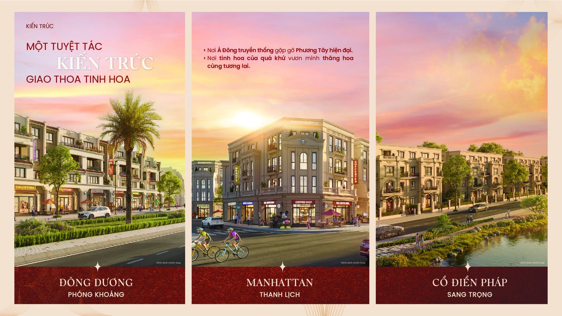 Mẫu kiến trúc nhà Vinhomes Wonder City gây ấn tượng mạnh mẽ nhờ đường nét sang trọng, tinh tế, hòa quyện hoàn hảo giữa không gian xanh mát và tiện ích hiện đại, kiến tạo chuẩn mực sống thượng lưu vượt thời gian. Phân khu Hừng Đông quy hoạch mở hoàn toàn, định hướng thương mại dịch vụ sầm uất, mang lại cơ hội kinh doanh vượt trội.
