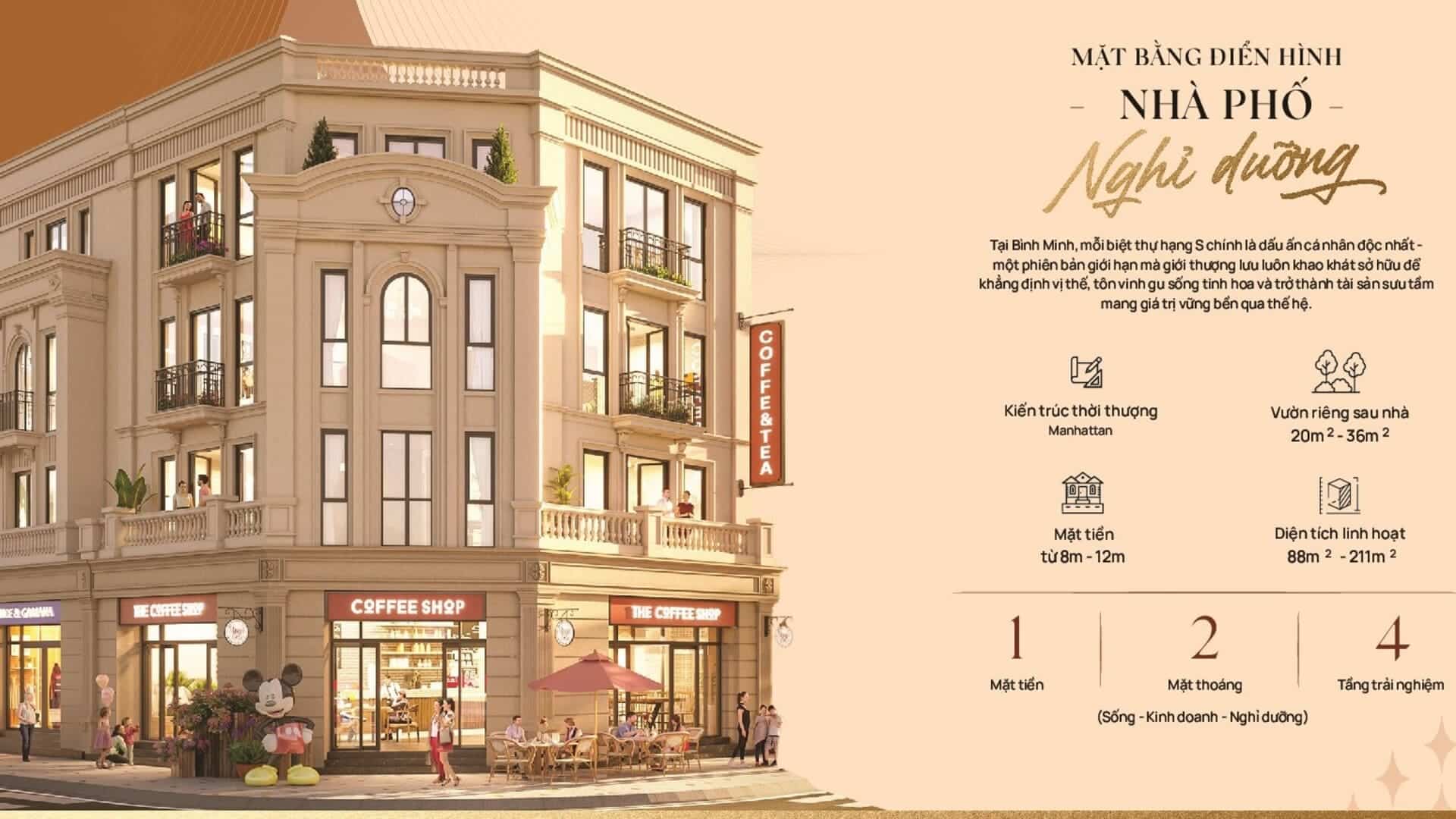 Mẫu nhà phố nghỉ dưỡng liền kề Vinhomes Wonder City ghi điểm tuyệt đối bằng mặt tiền hiện đại, phối màu sang trọng cùng tầm nhìn khoáng đạt, mở ra chốn an cư hoàn hảo và tràn đầy sức sống cho mọi gia đình trẻ. Nhà phố nghỉ dưỡng mang lại chất sống thảnh thơi, biến mỗi ngày an cư thành chuyến đi thư thái trọn vẹn tại gia.
